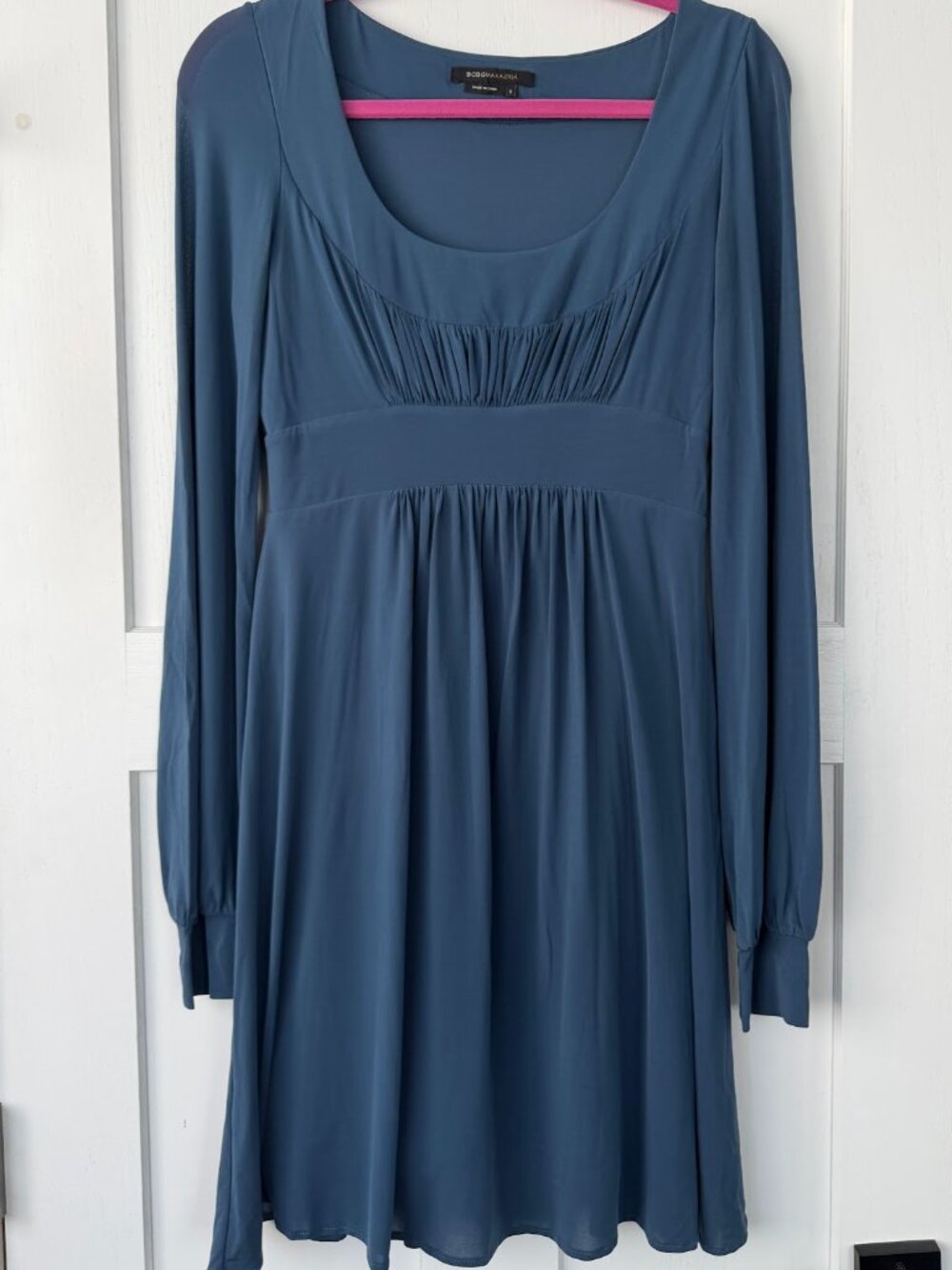 BCBGMaxAzria Knit Long Sleeve Dress Blue Size Small